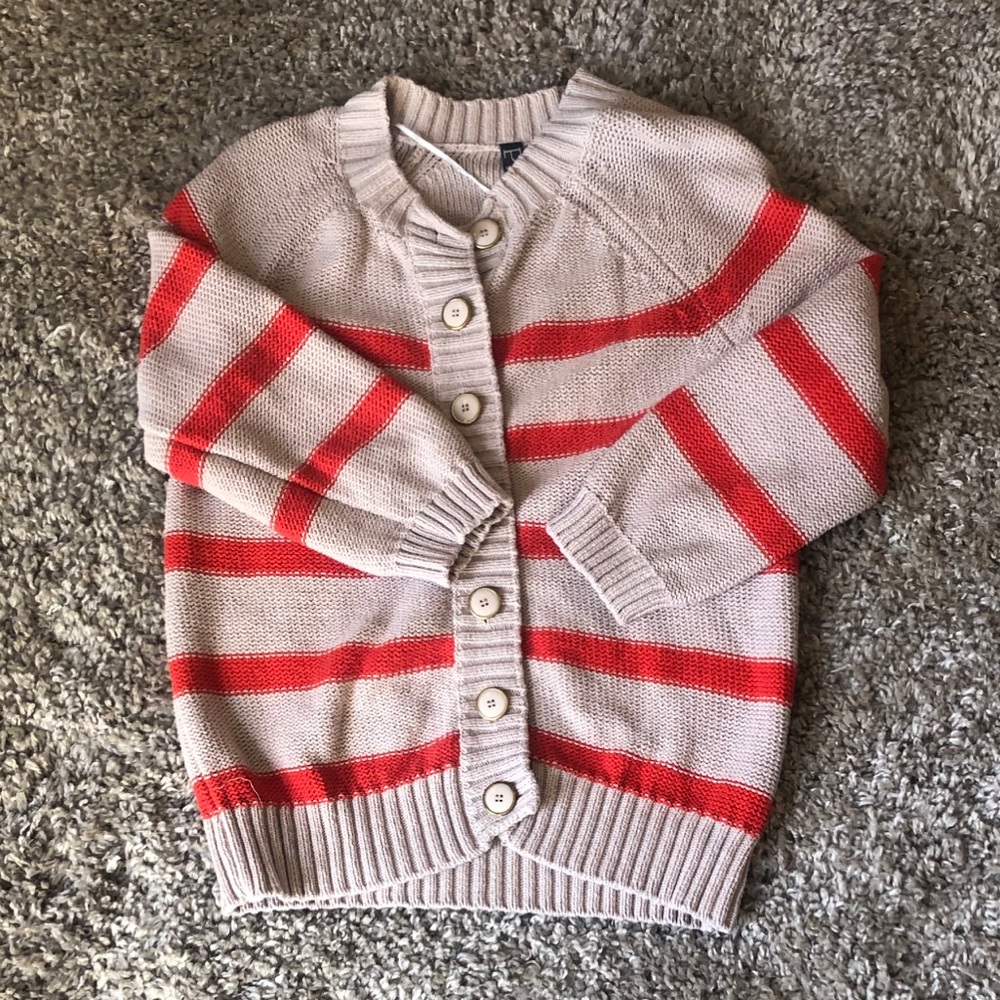 Button Down Cotton Short Sleeve Sweater L